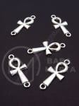 Element metalic Ankh 30x13mm culoare argintie 1 pachet 10 buc 306556