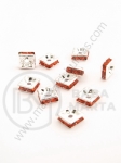 Pătrat 6x6x3mm cu cristale roșii albe 10 buc 301431