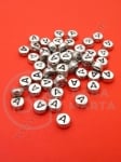 Mărgele 7x4mm metallice litera A gaură 1mm 1 paquet 100 buc 318600
