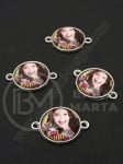 Element de conectare cu cabochon 24x17mm culoare argintie 1 pachet 5 buc 307386