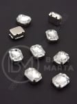 Piatră acrilică transparentă 8x10mm în cutie metalică 1 pachet 10 bucăți 151482