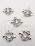 Pandantiv inimă 14.5x18x4mm cu zirconii forjat 1 bucată 305269