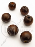 Bilă de lemn 16x18mm maro gaură 4mm 40g ~22buc 321019