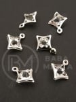 Pandantiv metalic cu cristal 17x14x6mm culoare argintiu 1 pachet 10 buc 335448