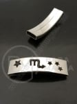 Placă zodiacală Scorpion OȚEL 40x12mm gaură 10x3mm 1 buc 305641