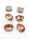 Piatră de sticlă (cristal) 14x10x6.5mm culoare piersică 1 pachet 4 buc 151756