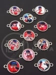 Element de conectare cu cabochon 21x14.5mm culoare argintie 1 pachet 5 buc 307530