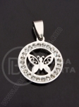 Pandantiv oțel cu cristal 20mm 1 buc 307411