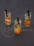 Pandantiv borcan de sticla 18x10mm cu cocktail de fructe 1 pachet 2 bucati 335546