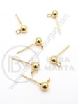 Închizatore cercei 15x7x4mm OȚEL (304) placat cu aur 4 buc 305767