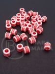Cilindru 5x6mm red-alb gaură 3mm 1 pachet 40g ~320 buc 312768