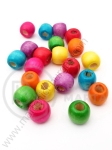 Bilă de lemn 11~12x11mm gaură colorată 4~5mm 1 paquet 40g ~72 pcs 321163