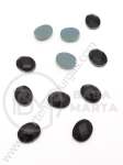 Sticlă ovală 8x10mm neagră pentru lipici hote 1 pachet 20 buc 151405