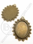 Bază metalică pentru pendantiv 39x29mm bronz antique NF 1 buc 308459