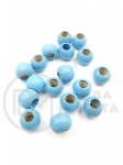 Bilă de lemn 9x11mm gaură albastră ~5mm 1 paquet 40g ~125buc 321330