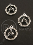 Pandantiv cristal metalic 22x19mm culoare argintie 1 buc 309496