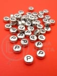 Mărgele 7x4mm lettera P metalică gaură 1mm 1 pachet 100 buc 318615