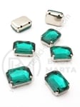 Placă de sticlă (cristal) 10x14mm verde în cutie metalică 1 pachet 2 buc 151520