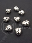 Mărgele metalice mărgele 11x10x8mm culoare argintie 1 pachet 5 buc 306260