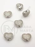 Margele inimă 9x11x5.5mm cu zirconii forjat 1 bucată 305261