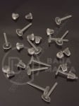 Vârf cercei silicon 5x12x1mm + dopuri silicon 100 buc 301584