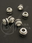 Mărgele metalice cristal 11x8mm culoare argintie gaură 4.5mm 1 buc 309332