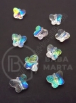 Cristal fluture 8x10x5.5mm efect AB gaură 1mm 1 pachet 5 buc 335384
