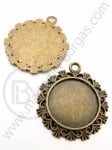 Bază metalică pentru pendantiv 34x29mm bronz antique NF 1 buc 308458