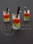 Pandantiv borcan de sticla 18x10mm cu smoothie de fructe 1 pachet 2 bucati 335596