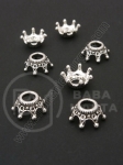 Mărgele metallice coroană 12.5x5mm color argintie 1 pachet 20 buc 306177