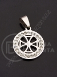 Pandantiv oțel cu cristal 20mm 1 buc 307416