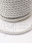 Sfoară de polyester rasucită 5mm alb fumuriu 1 metru 441220