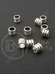 Margele metallice 5.5x6mm culoare argintie gaură 4mm 1 pachet 30 buc 306351