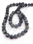 Bilă de fulg de nea din obsidian, 8mm, mată ~48 buc 1 buc 352621