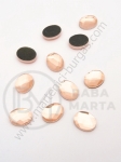 Sticlă ovală 8x10mm color peachicii pentru lipici hot 1 pachet 20 buc 151408