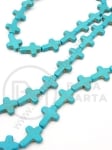 Cruce turcoaz 16x12x4mm gaură albastră 1.5mm ~24buc 1buc 352300