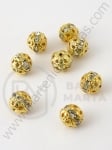 Mărgele metalice cristal 8mm culoare aurie 1 buc 309059
