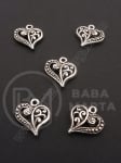 Pandantiv metalic 14x15x3.5mm culoare argintie 10 buc 308797