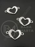 Element de conectare inimă cristalină 23,5x15mm 1 pachet 5 buc 307630