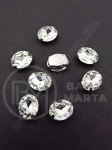 Placă de sticlă (cristal) 10x8x5mm transparentă în carcasă metalică 1 pachet 10 bucăți 151766