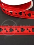 Panglică de satin 24mm romău cu inimioare 1 pachet 5 metri 451300