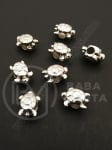 Mărgele SSV broască Ȧestosăa 12x8x7mm color argintie gaură 3.5mm 1 pachet 60 buc 318633