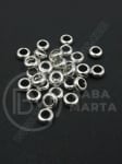 Margini metalice 7x3mm, culoare argintie, gaură 4mm, 1 pachet, 20 buc., 306574