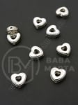 Margele SSV inimă 9x8x3.5mm color argintie gaură 1.3mm 1 pachet 150 buc 318581
