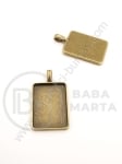 Pandantiv 35x20mm bază bronz antic pentru instalare 25x18mm 1 pachet 4 buc 306806