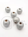Bilă de lemn argintie 14mm gaură 4.5mm 1 paquet 40g ~47 buc 321297
