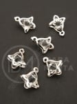Pandantiv metalic cu cristal 16x13x6mm culoare argintiu 1 pachet 10 buc 335450