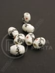 Mărgele de porțelan 10x8mm gaură pictătă 2.5mm 1 buc 335077