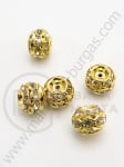 Mărgele metalice cristal 10x8mm culoare aurie clasa A 1 buc 308177