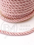 Sfoară de poliester rasucită roz oçetrit 5mm, 1 metru, 441231